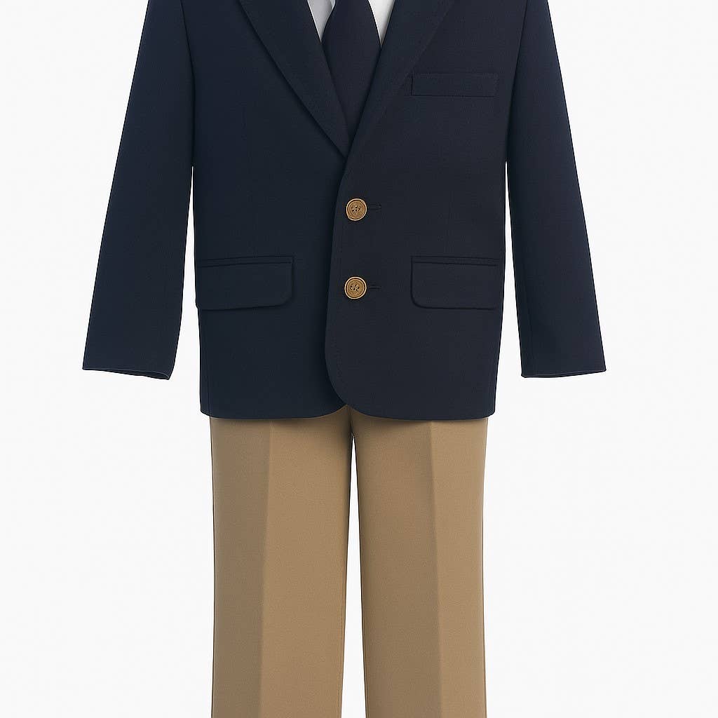 5 Piece Boys Formal Dress Suit with Shirt and Vest : Black / 1T