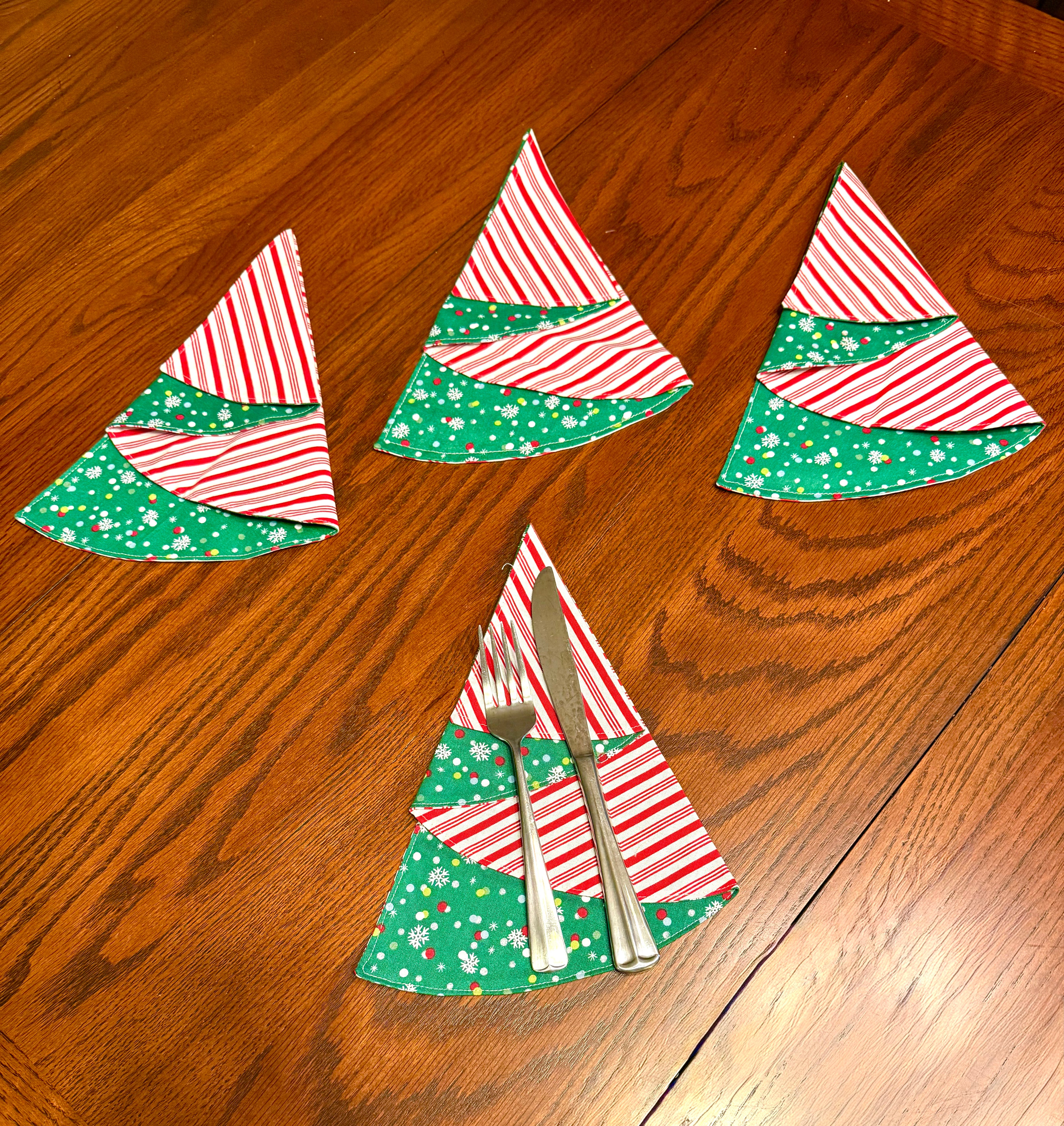 Christmas Stripes Tree Napkins by Debbie