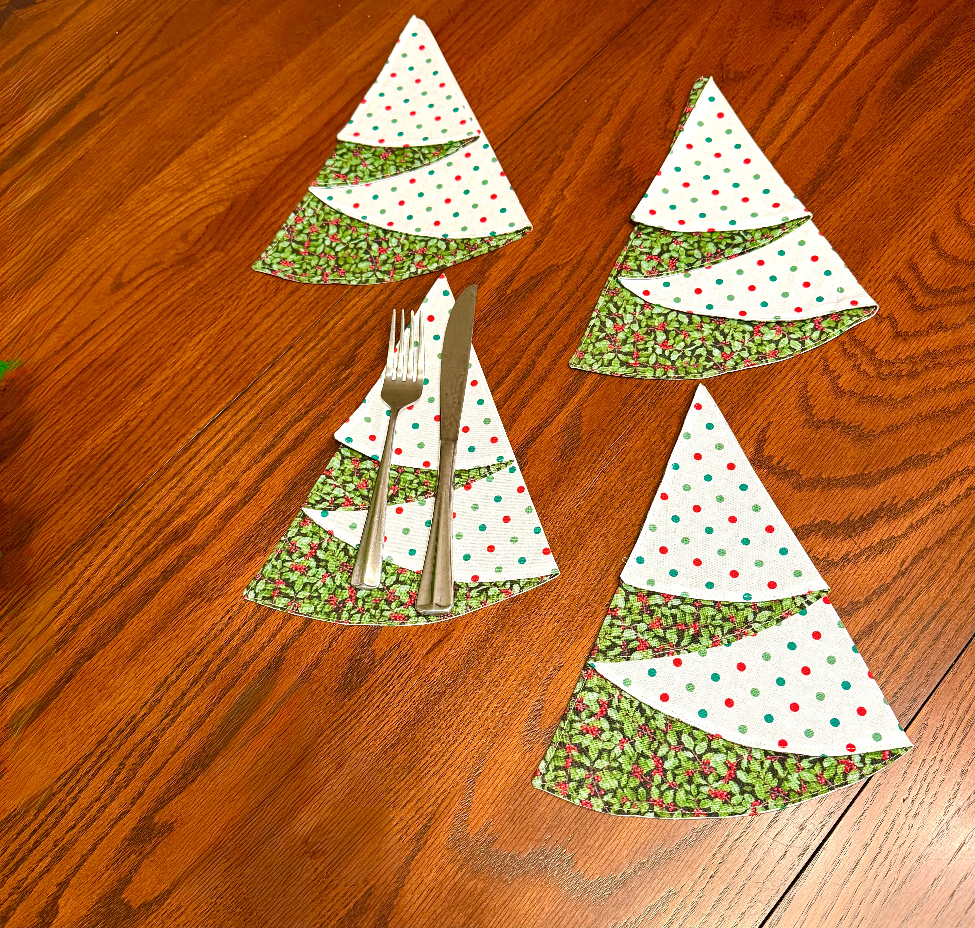 Polka Dot Christmas Tree Napkins